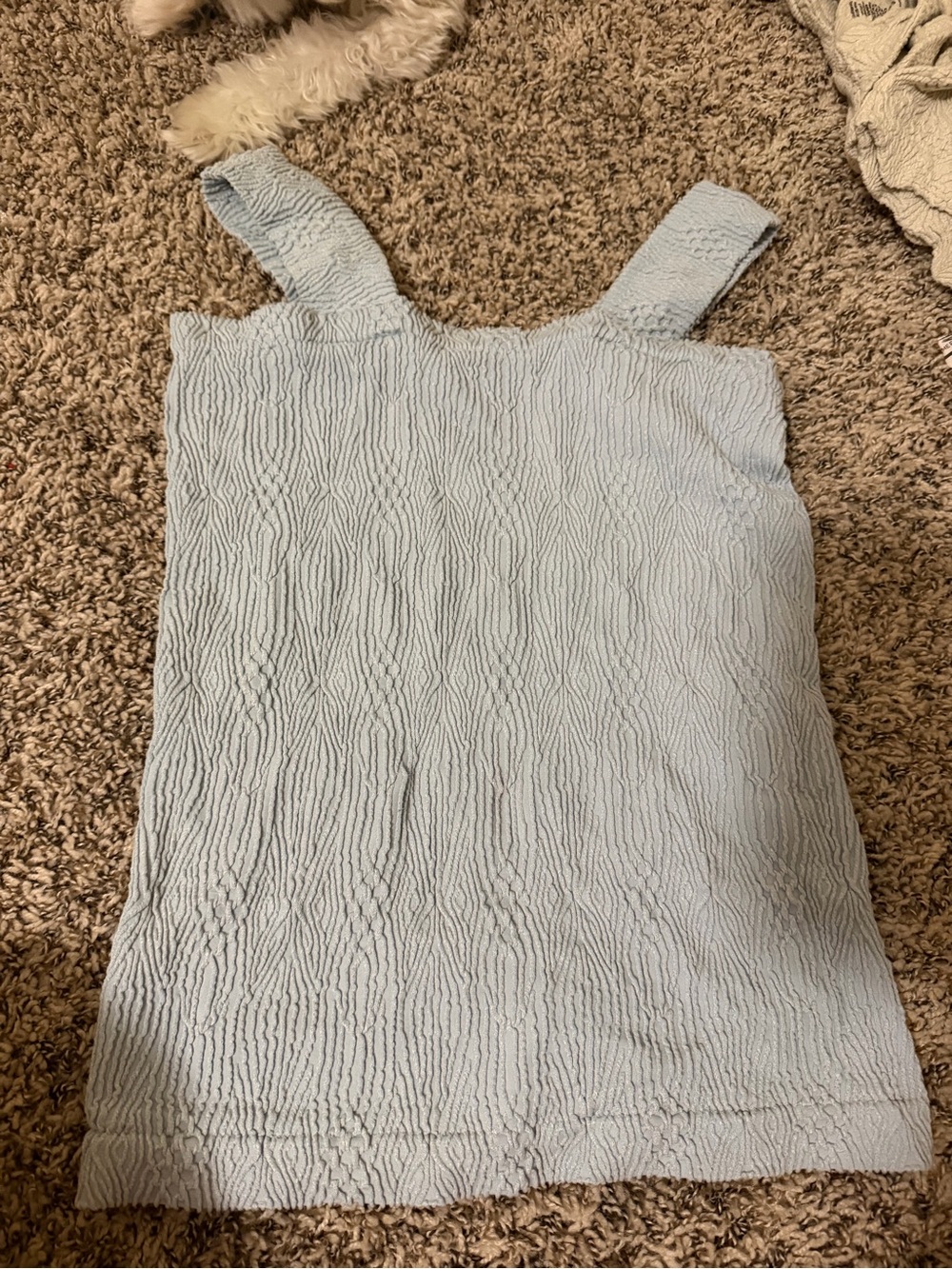 BKE Light Blue Textured Square-Neck Tank